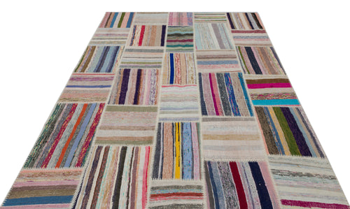Teselya Bej Çizgili Yün El Dokuma Halısı 188 x 278 Apex Unique