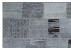 Teselya Gri Patchwork Yün El Dokuma Halısı 200 x 300 Apex Unique