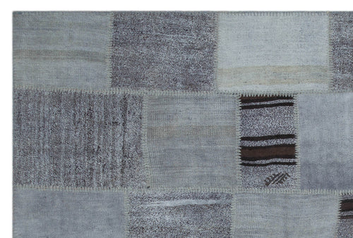 Teselya Gri Patchwork Yün El Dokuma Halısı 200 x 300 Apex Unique