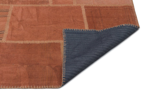 Teselya Turuncu Patchwork Yün El Dokuma Halısı 198 x 301 Apex Unique