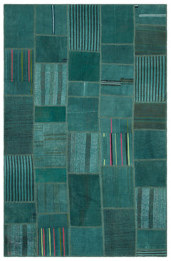 Teselya Bej Patchwork Yün El Dokuma Halısı 195 x 303 Apex Unique