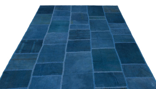 Teselya Mavi Patchwork Yün El Dokuma Halısı 197 x 296 Apex Unique