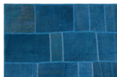 Teselya Mavi Patchwork Yün El Dokuma Halısı 197 x 296 Apex Unique