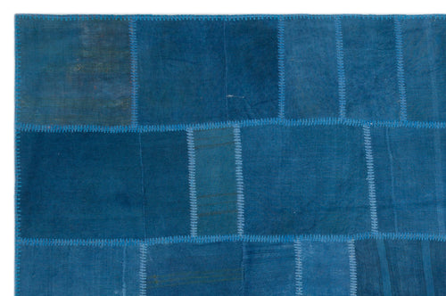 Teselya Mavi Patchwork Yün El Dokuma Halısı 197 x 296 Apex Unique