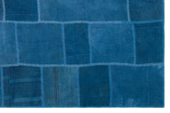 Teselya Mavi Patchwork Yün El Dokuma Halısı 197 x 296 Apex Unique