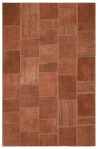 Teselya Bej Patchwork Yün El Dokuma Halısı 197 x 303 Apex Unique