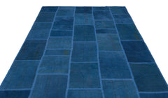 Teselya Mavi Patchwork Yün El Dokuma Halısı 191 x 300 Apex Unique