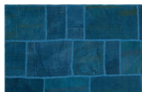 Teselya Mavi Patchwork Yün El Dokuma Halısı 191 x 300 Apex Unique