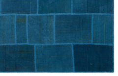 Teselya Mavi Patchwork Yün El Dokuma Halısı 191 x 300 Apex Unique