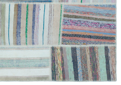 Teselya Bej Çizgili Yün El Dokuma Halısı 155 x 230 Apex Unique