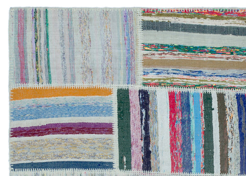 Teselya Bej Çizgili Yün El Dokuma Halısı 160 x 230 Apex Unique