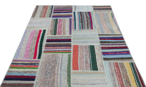 Teselya Bej Çizgili Yün El Dokuma Halısı 160 x 230 Apex Unique