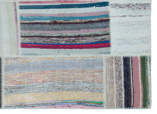 Teselya Bej Çizgili Yün El Dokuma Halısı 160 x 230 Apex Unique