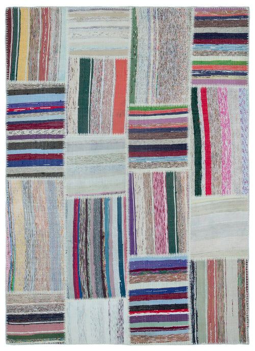 Teselya Bej Çizgili Yün El Dokuma Halısı 160 x 230 Apex Unique