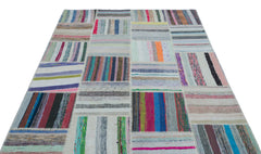 Teselya Bej Çizgili Yün El Dokuma Halısı 160 x 230 Apex Unique