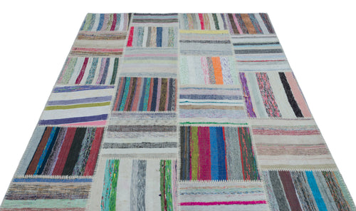 Teselya Bej Çizgili Yün El Dokuma Halısı 160 x 230 Apex Unique