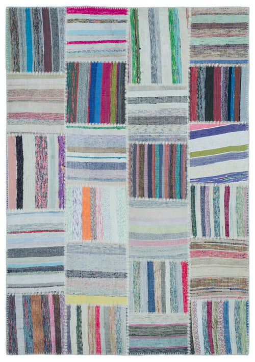 Teselya Bej Çizgili Yün El Dokuma Halısı 160 x 230 Apex Unique