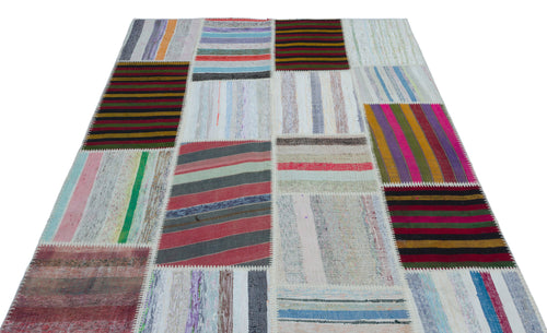 Teselya Bej Çizgili Yün El Dokuma Halısı 160 x 230 Apex Unique
