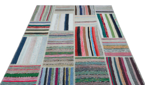 Teselya Bej Çizgili Yün El Dokuma Halısı 160 x 230 Apex Unique