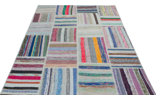 Teselya Bej Çizgili Yün El Dokuma Halısı 160 x 230 Apex Unique
