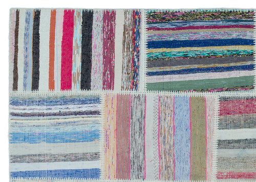 Teselya Bej Çizgili Yün El Dokuma Halısı 160 x 230 Apex Unique