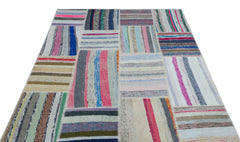 Teselya Bej Çizgili Yün El Dokuma Halısı 160 x 230 Apex Unique