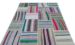Teselya Bej Çizgili Yün El Dokuma Halısı 160 x 230 Apex Unique