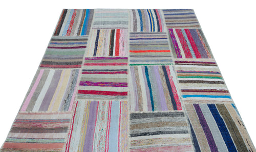 Teselya Bej Çizgili Yün El Dokuma Halısı 160 x 230 Apex Unique