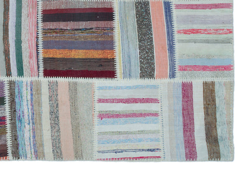 Teselya Bej Çizgili Yün El Dokuma Halısı 160 x 230 Apex Unique