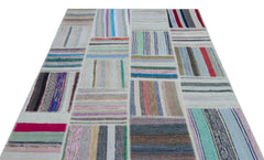 Teselya Bej Çizgili Yün El Dokuma Halısı 160 x 230 Apex Unique