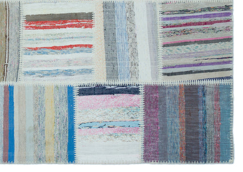 Teselya Bej Çizgili Yün El Dokuma Halısı 160 x 230 Apex Unique