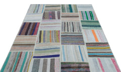 Teselya Bej Çizgili Yün El Dokuma Halısı 160 x 230 Apex Unique
