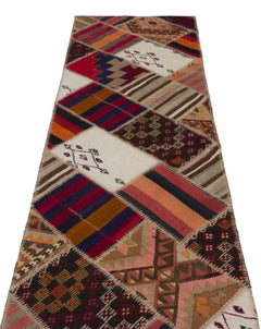 Teselya Bej Çizgili Yün El Dokuma Halısı 081 x 301 Apex Unique
