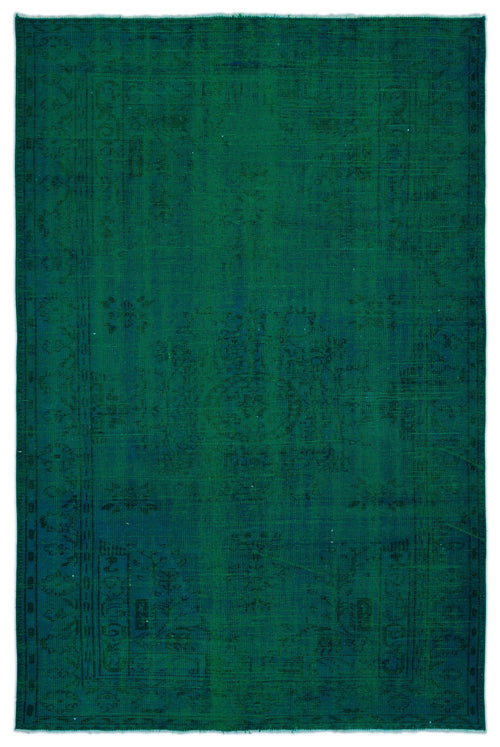 Atina Yeşil Eskitme Yün El Dokuma Halısı 186 x 274 Apex Unique