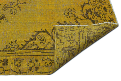 Atina Sarı Eskitme Yün El Dokuma Halısı 176 x 273 Apex Unique