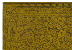 Atina Sarı Eskitme Yün El Dokuma Halısı 184 x 265 Apex Unique
