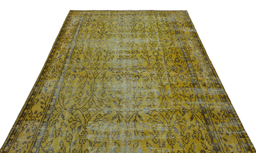 Atina Sarı Eskitme Yün El Dokuma Halısı 180 x 287 Apex Unique