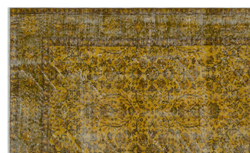 Atina Sarı Eskitme Yün El Dokuma Halısı 166 x 272 Apex Unique