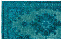 Mora Turkuaz Eskitme Yün El Dokuma Halısı 117 x 210 Apex Unique