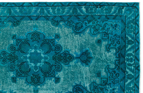 Mora Turkuaz Eskitme Yün El Dokuma Halısı 117 x 210 Apex Unique
