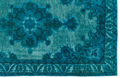 Mora Turkuaz Eskitme Yün El Dokuma Halısı 117 x 210 Apex Unique