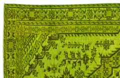 Mora Yeşil Eskitme Yün El Dokuma Halısı 178 x 290 Apex Unique