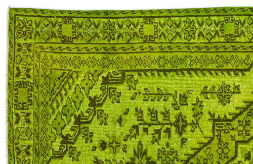 Mora Yeşil Eskitme Yün El Dokuma Halısı 178 x 290 Apex Unique
