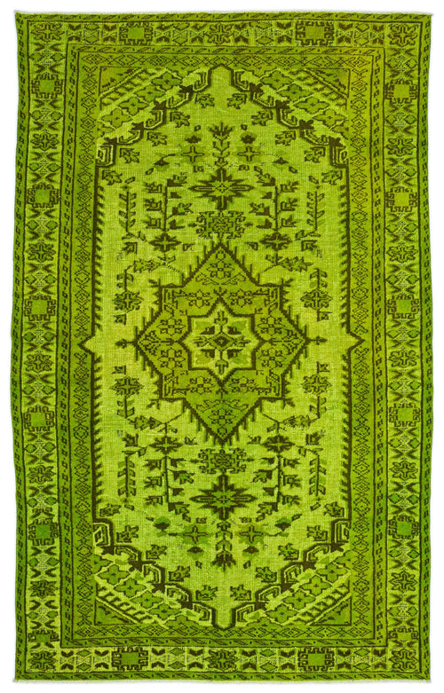 Mora Yeşil Eskitme Yün El Dokuma Halısı 178 x 290 Apex Unique