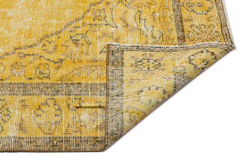 Atina Sarı Eskitme Yün El Dokuma Halısı 169 x 265 Apex Unique