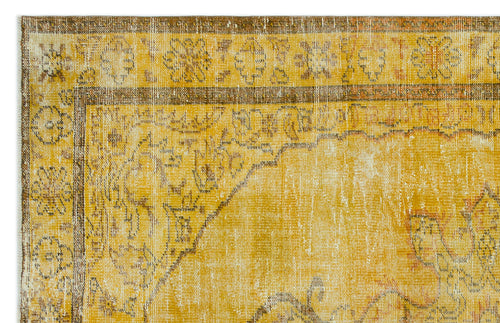 Atina Sarı Eskitme Yün El Dokuma Halısı 169 x 265 Apex Unique