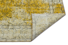 Atina Sarı Eskitme Yün El Dokuma Halısı 166 x 262 Apex Unique