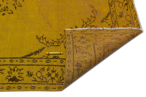 Atina Sarı Eskitme Yün El Dokuma Halısı 153 x 273 Apex Unique