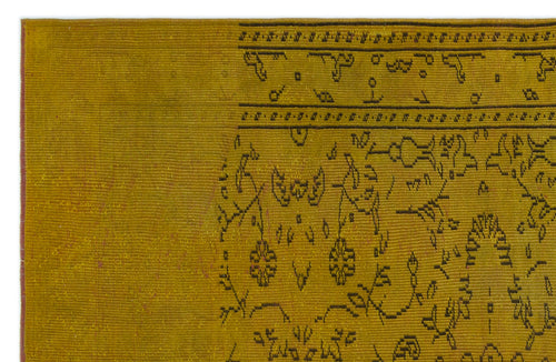 Atina Sarı Eskitme Yün El Dokuma Halısı 160 x 243 Apex Unique