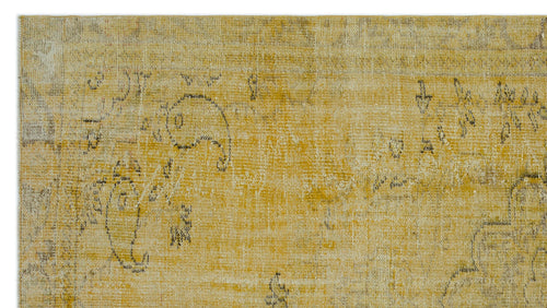 Atina Sarı Eskitme Yün El Dokuma Halısı 170 x 304 Apex Unique